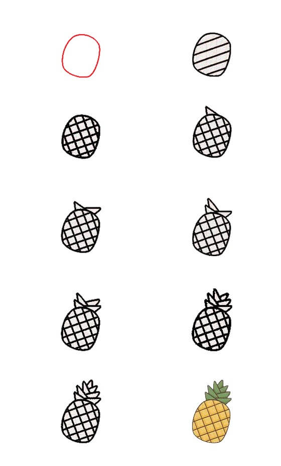 How to draw Pineapple idea (5)