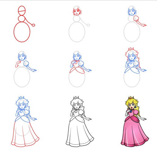Princess Peach idea (17) Drawing Ideas