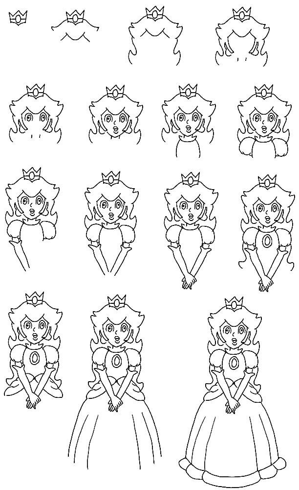 Princess Peach idea (8) Drawing Ideas