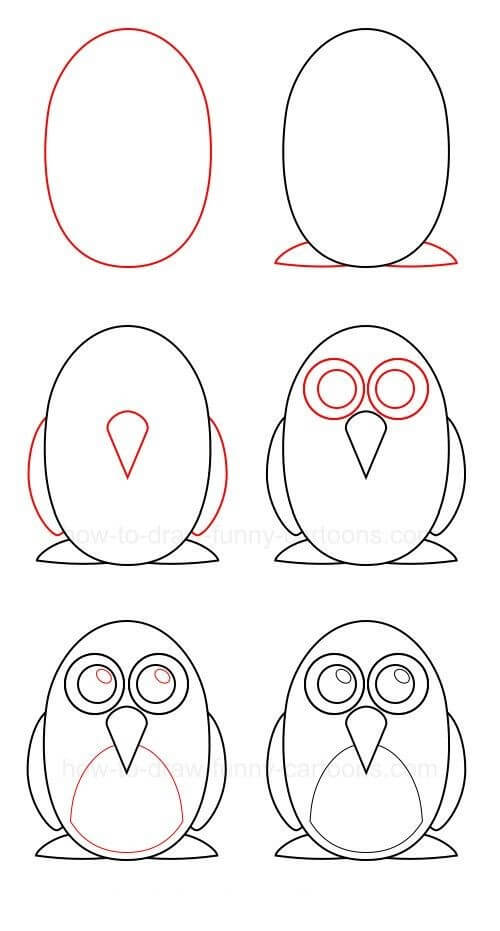 Round owl (4) Drawing Ideas