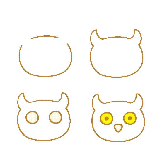 Round owl (6) Drawing Ideas