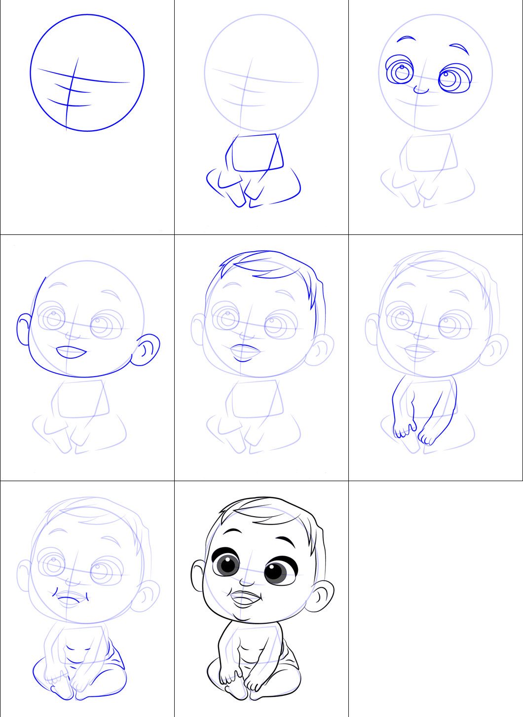 How to draw Simple baby drawing