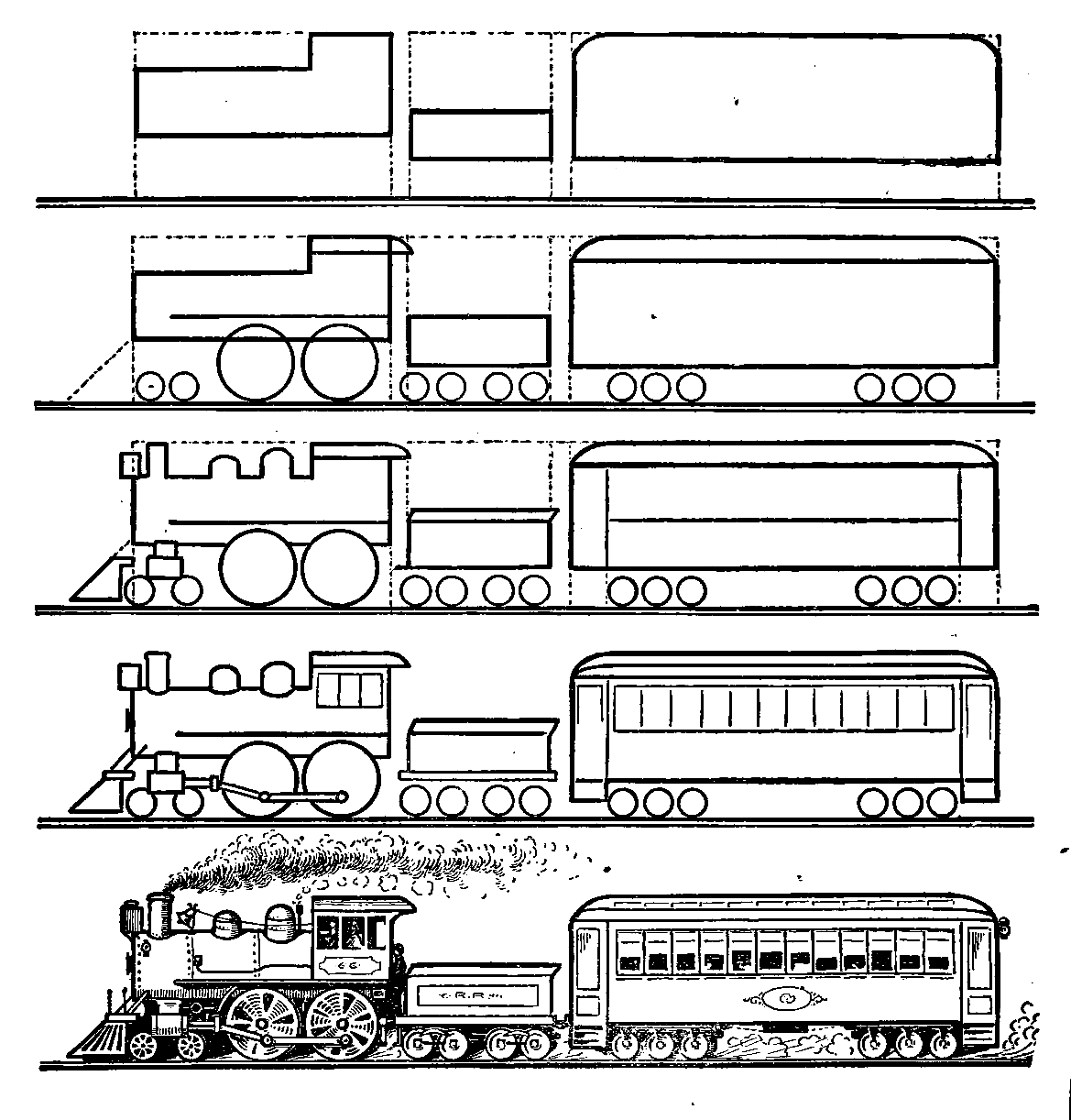 Simple steps to draw a ship Drawing Ideas