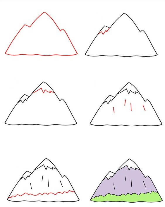 Snow Mountain (8) Drawing Ideas
