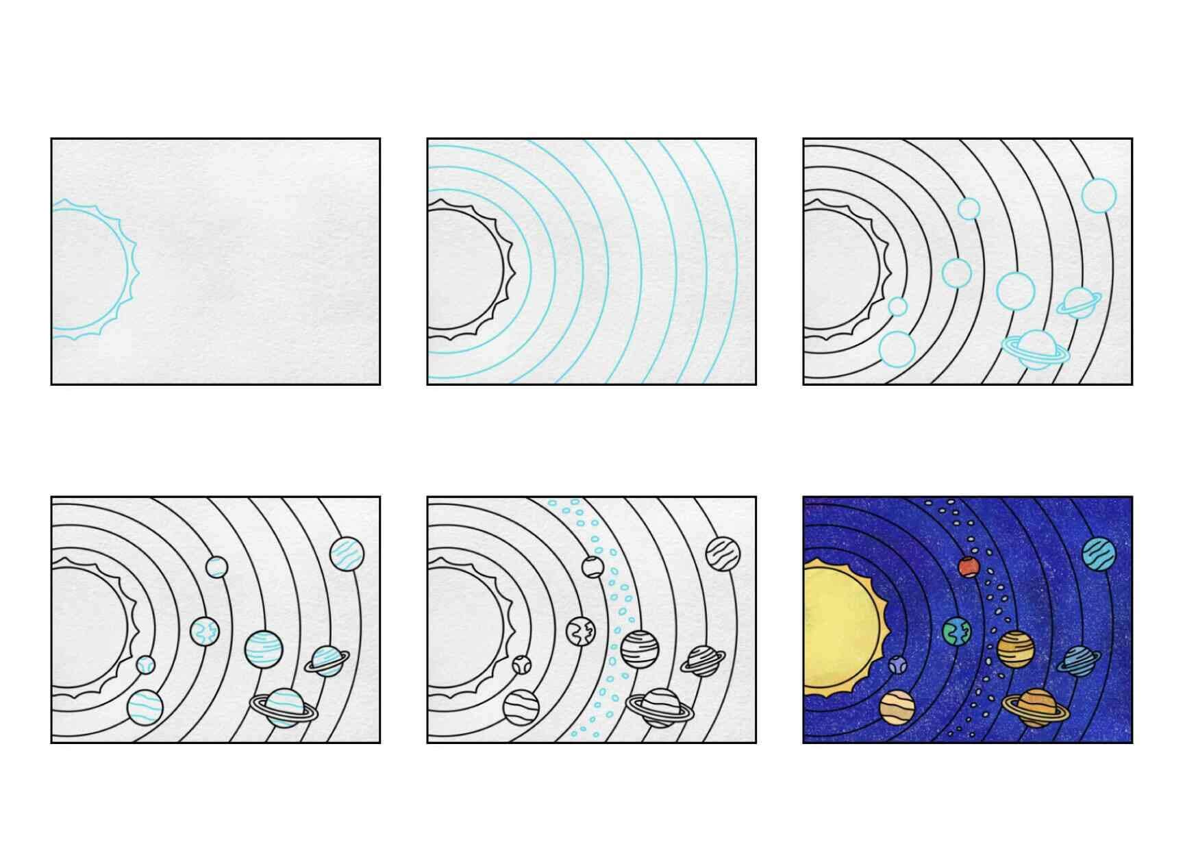 How to draw Solar system idea (3)