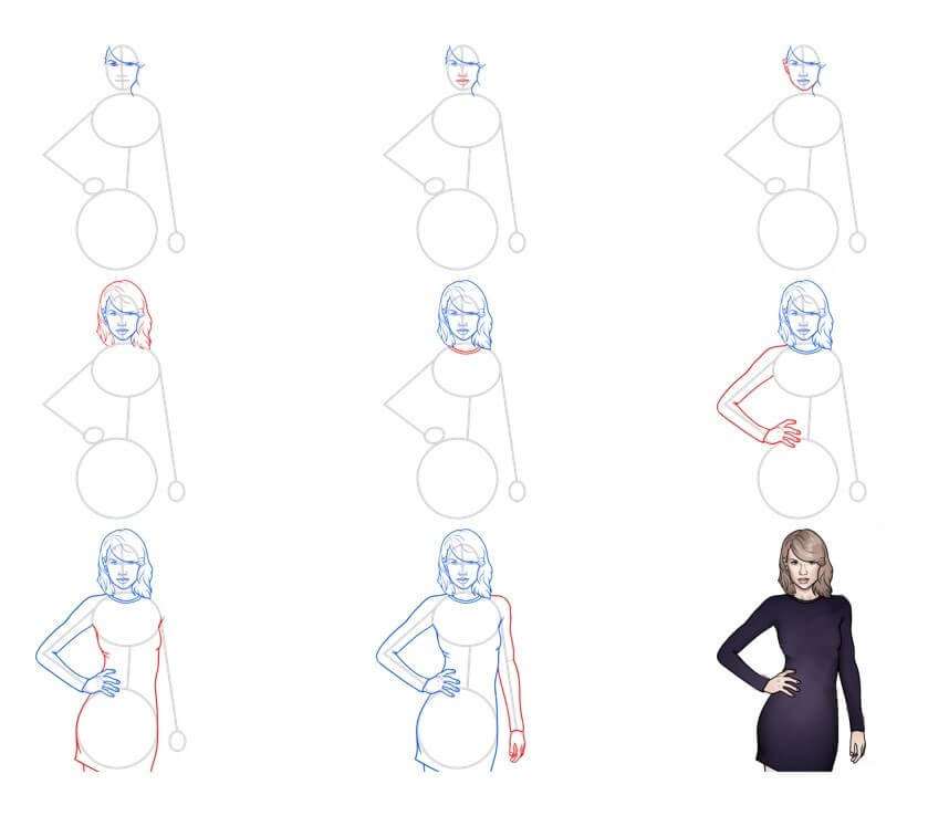 How to draw Taylor Swift idea (12)