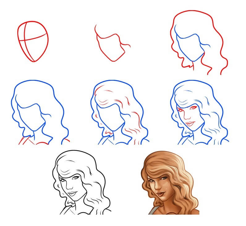 How to draw Taylor Swift idea (3)