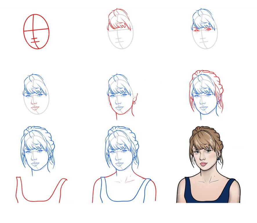 How to draw Taylor Swift idea (9)