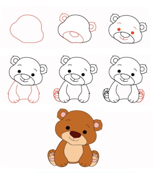 Teddy bear idea (23) Drawing Ideas