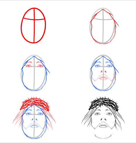 The face of Jesus Drawing Ideas