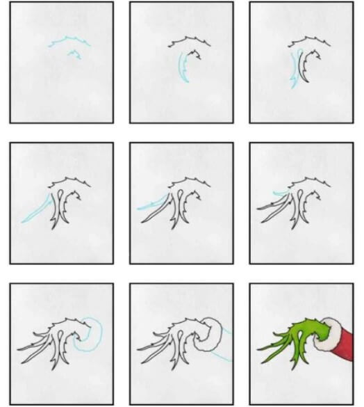 The Grinch's hand Drawing Ideas