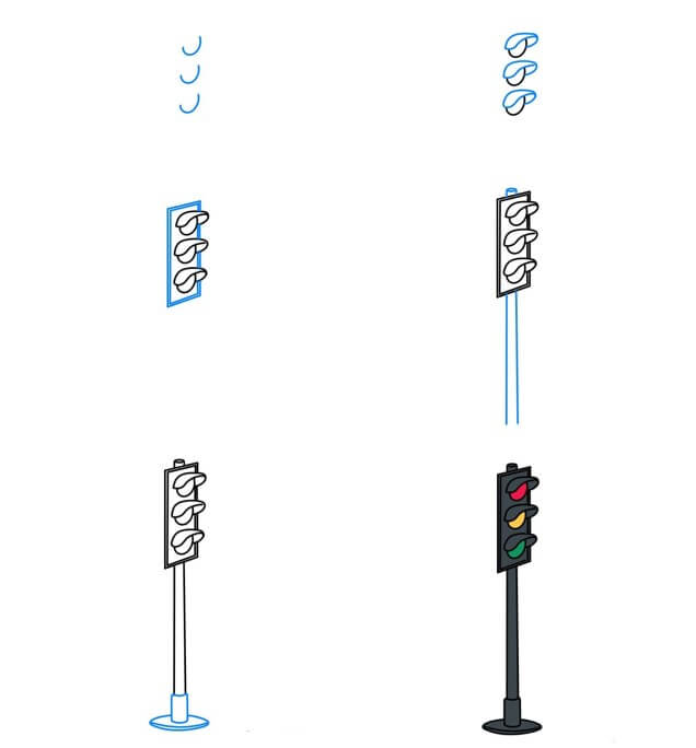 How to draw Traffic light idea (2)