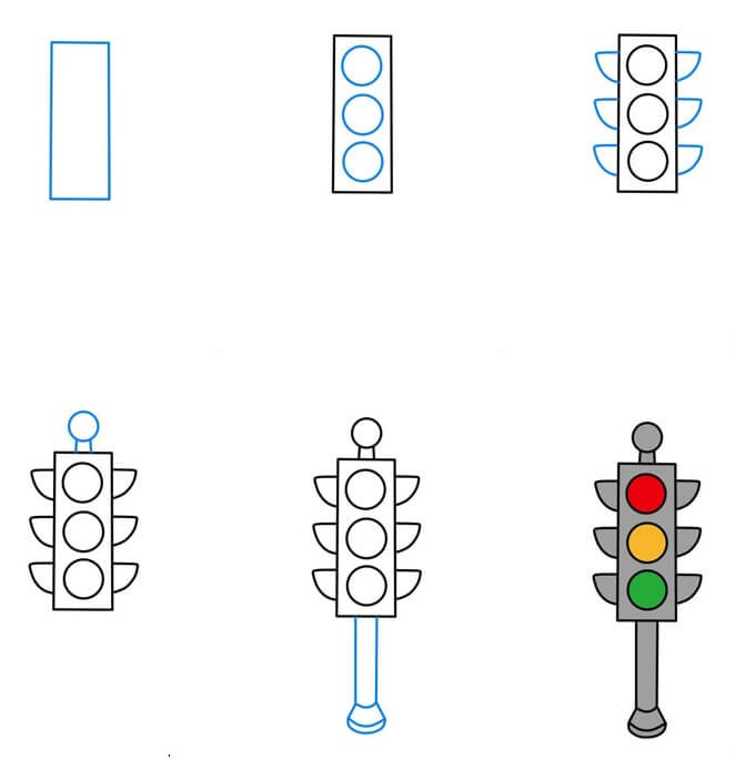 How to draw Traffic light idea (5)