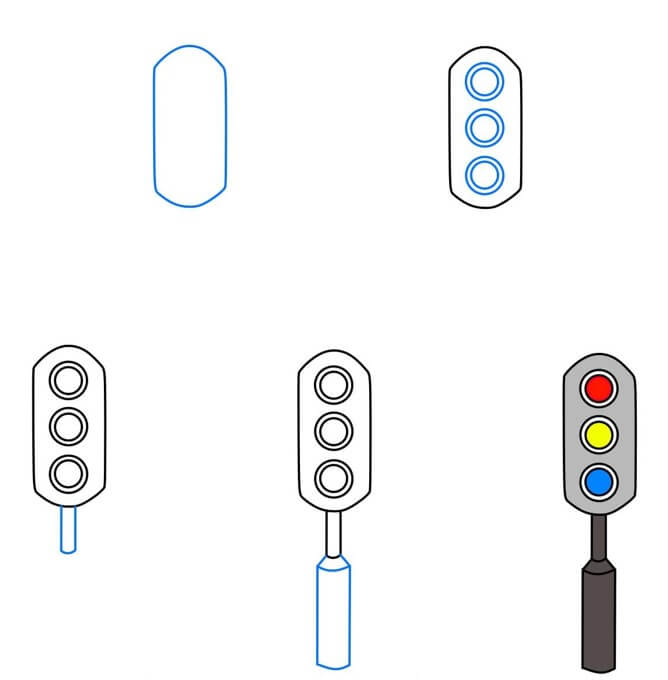 How to draw Traffic light idea (7)