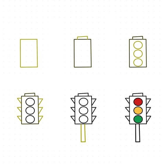 How to draw Traffic light idea (8)