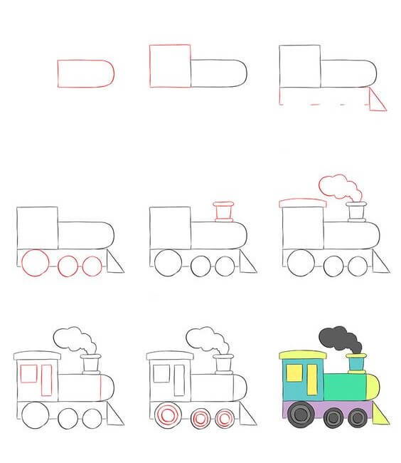 How to draw Train idea (11)