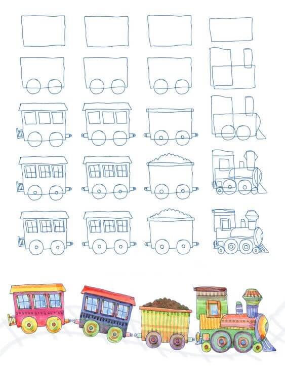 How to draw Train idea (13)