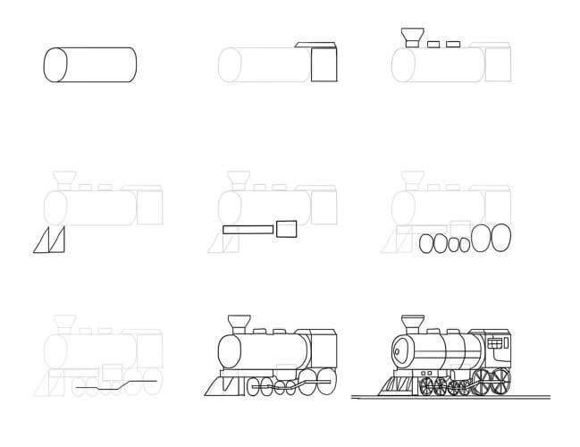 How to draw Train idea (24)