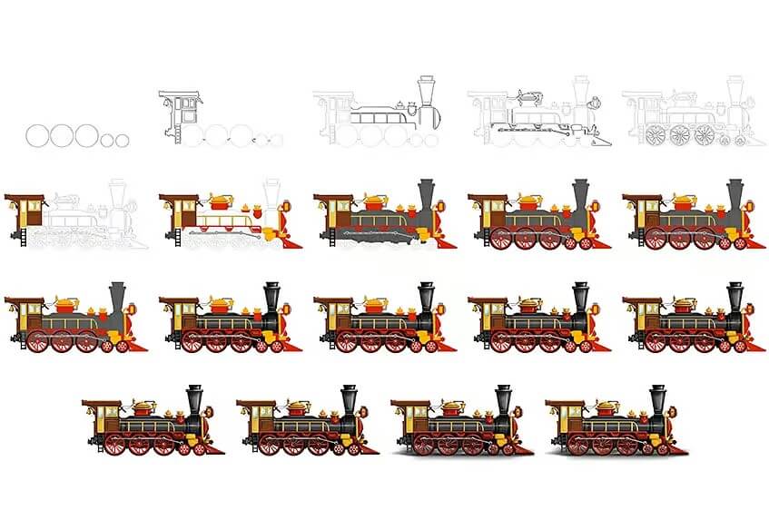 How to draw Train idea (29)