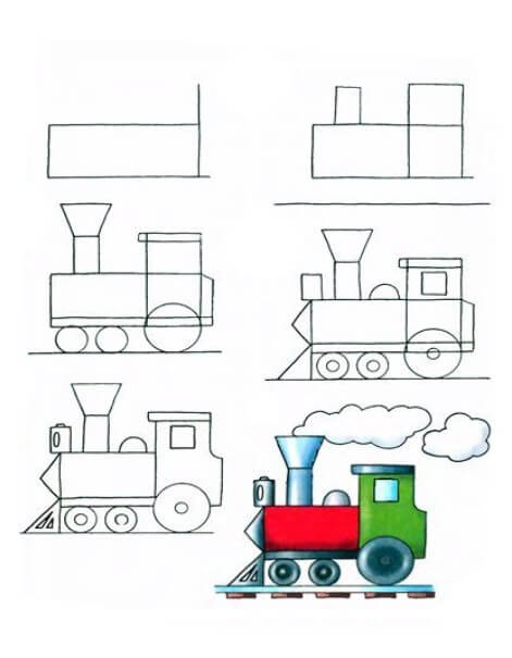 How to draw Train idea (3)