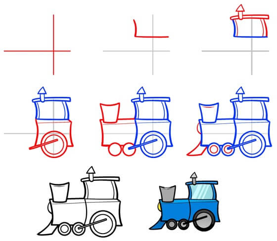 How to draw Train idea (36)