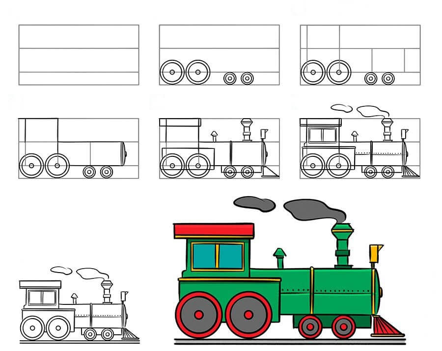 How to draw Train idea (43)