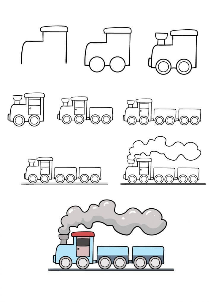 How to draw Train idea (44)