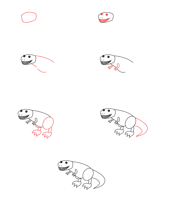 Tyrannosaurus for kids Drawing Ideas