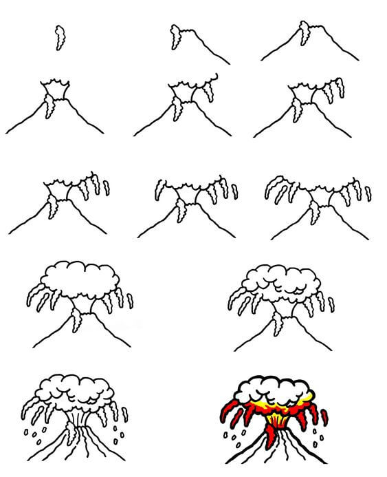 How to draw Volcanno idea (14)