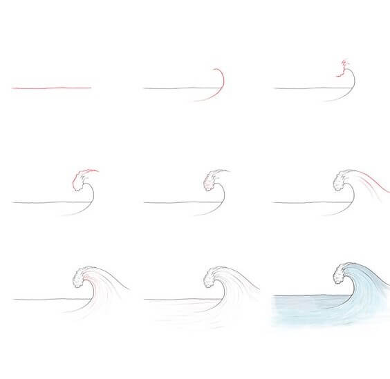 How to draw Wave idea (10)