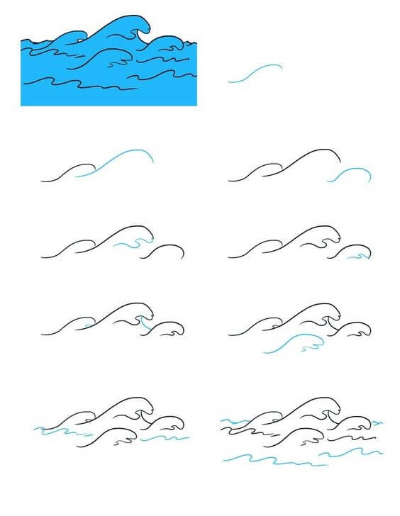 How to draw Wave idea (17)