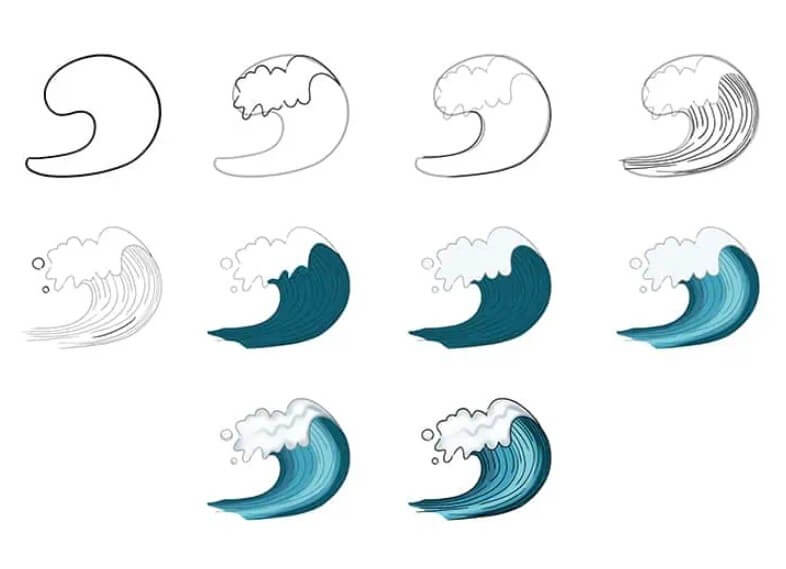 How to draw Wave idea (19)