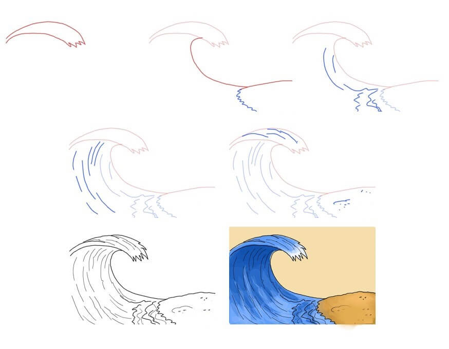 How to draw Wave idea (5)