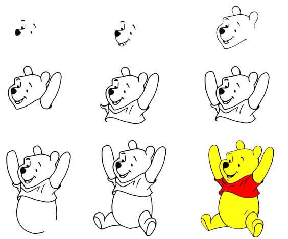 How to draw Winnie the Pooh (1)