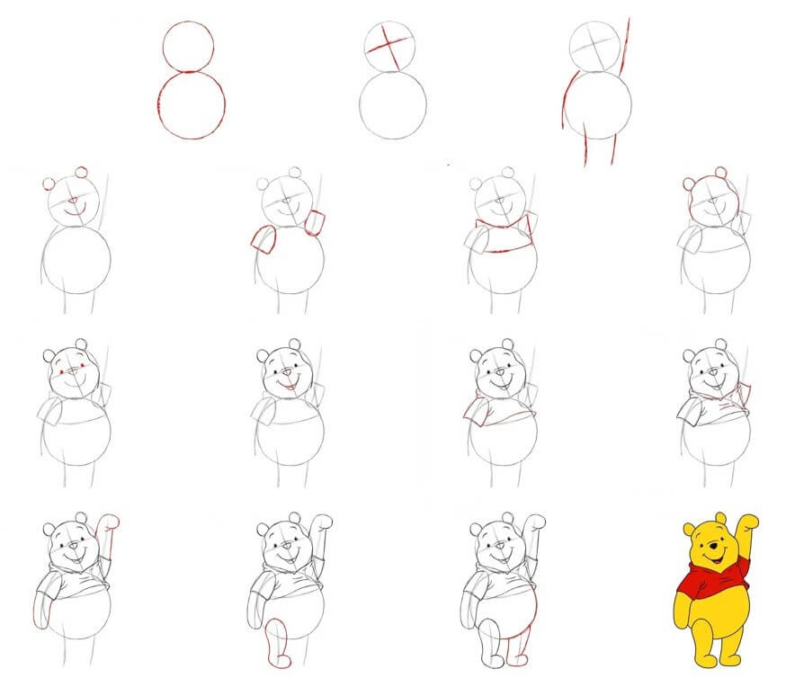 How to draw Winnie the Pooh (16)