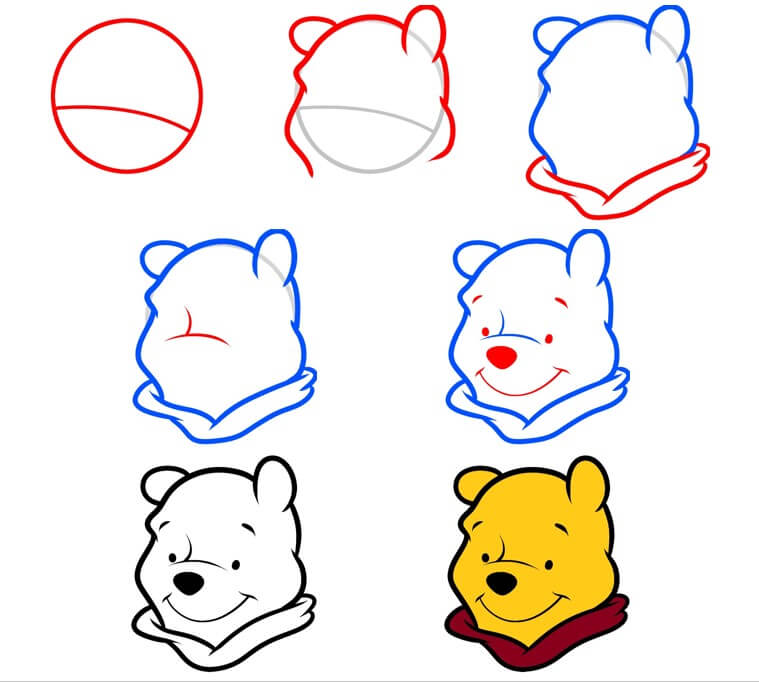 How to draw Winnie the Pooh (17)