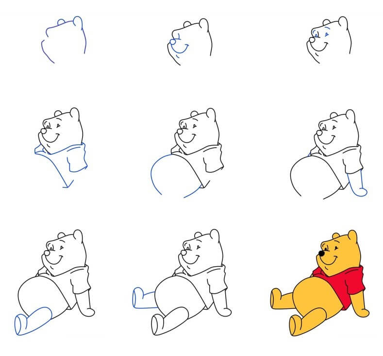 How to draw Winnie the Pooh (26)