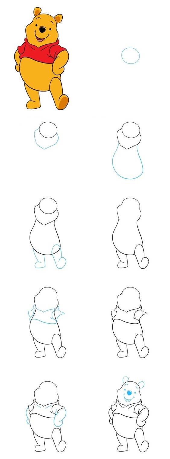 How to draw Winnie the Pooh (3)