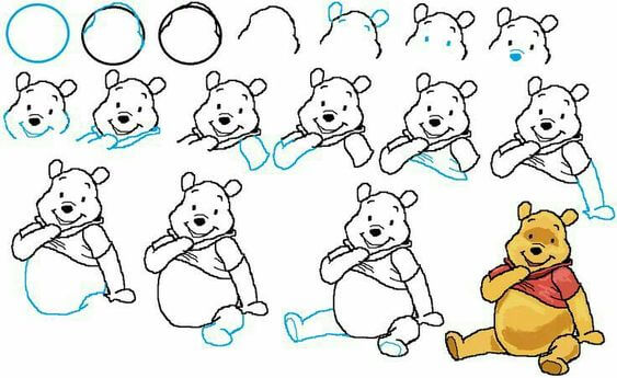 How to draw Winnie the Pooh (4)