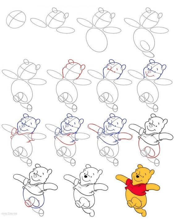 How to draw Winnie the Pooh (8)