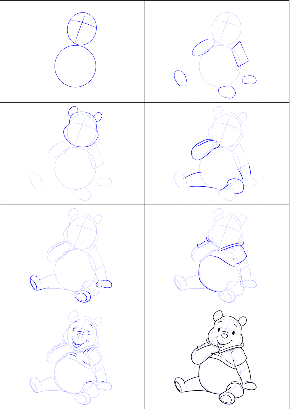 How to draw Winnie the Pooh is simple (2)