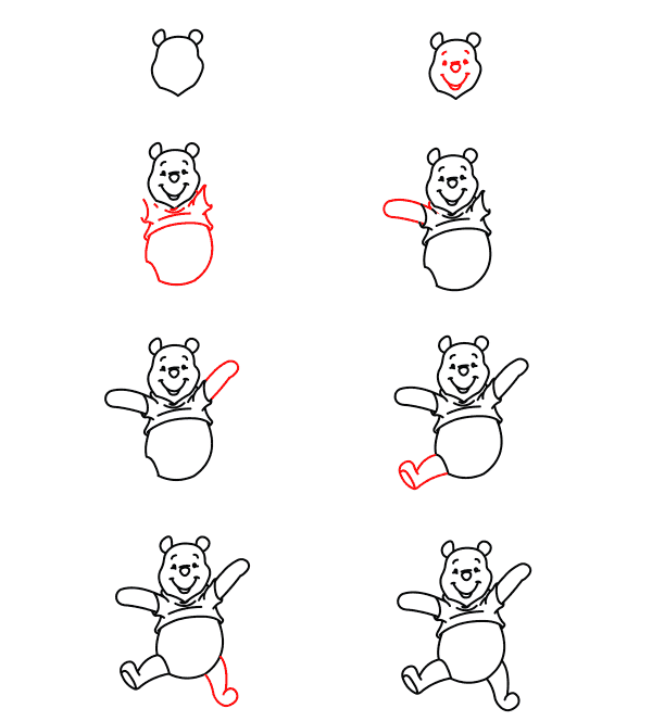 How to draw Winnie the Pooh is simple (3)