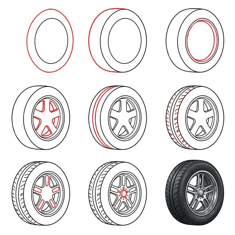 Detail Wheel Drawing Ideas
