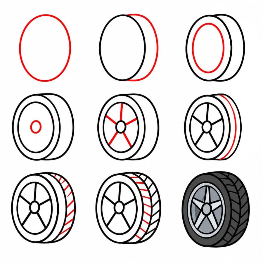 Print Wheel Drawing Ideas
