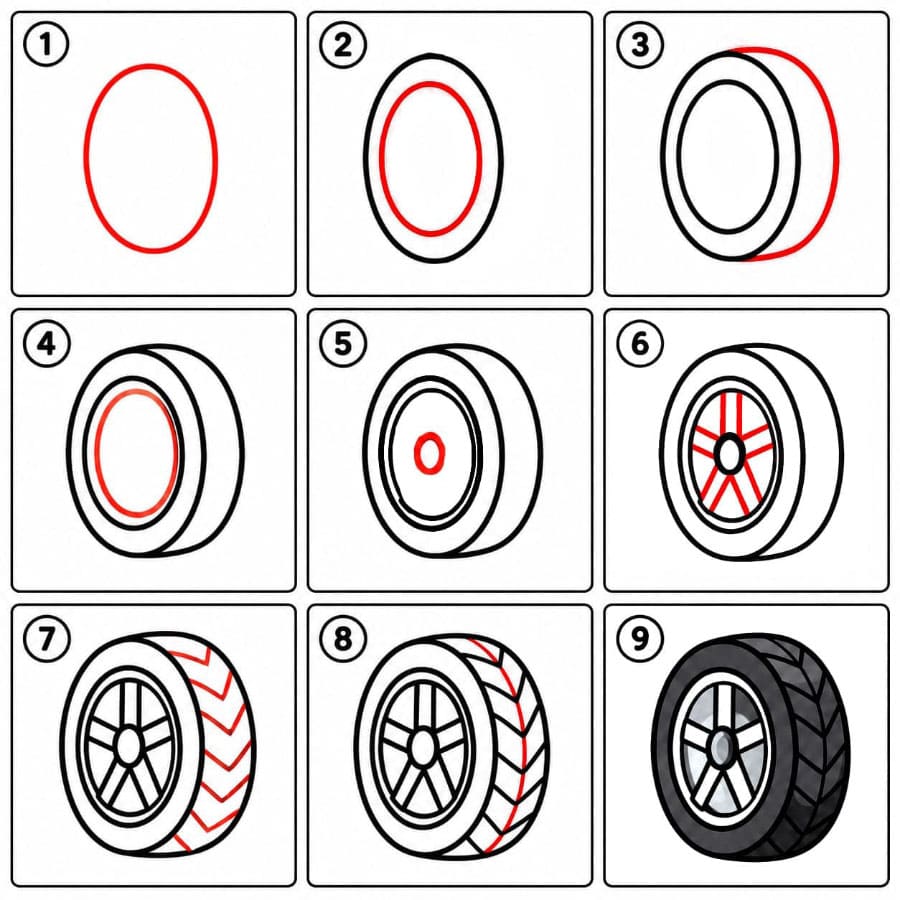 Wheel for kids Drawing Ideas