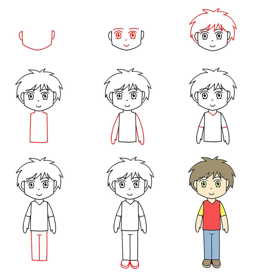 How to draw Anime boy idea (16)