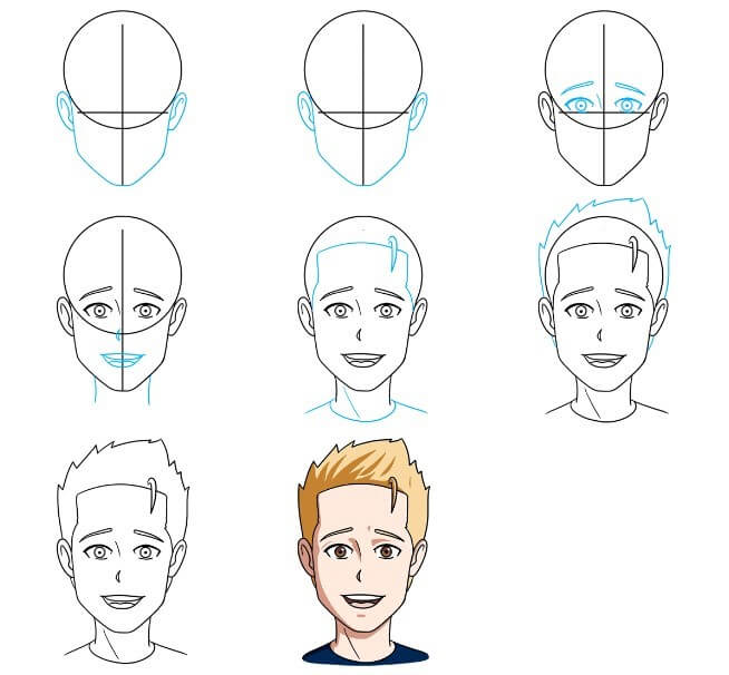 How to draw Anime boy idea (19)