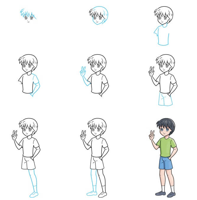 How to draw Anime boy idea (20)