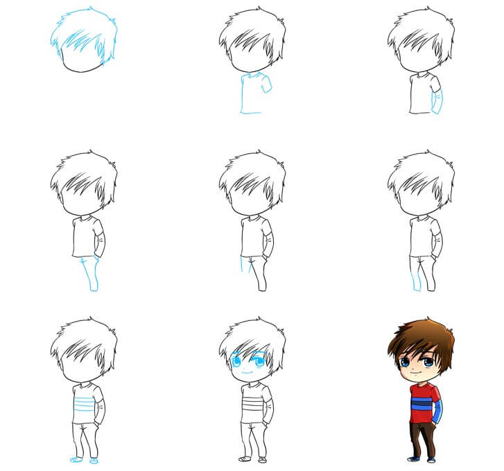 How to draw Anime boy idea (21)