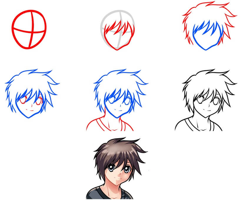 How to draw Anime boy idea (23)